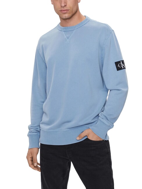 CALVIN KLEIN CK JEANS Sweatshirt mit Rundhalsausschnitt aus Baumwolle verwaschener Denim - Sweatshirts Herren