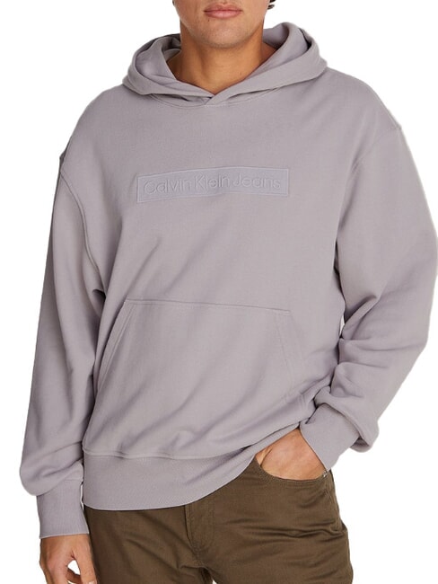 CALVIN KLEIN CK JEANS Hoodie mit Box-Logo Möwengrau - Sweatshirts Herren