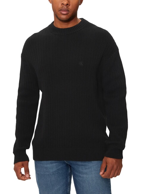 CALVIN KLEIN CK JEANS Pullover mit Rundhalsausschnitt und normaler Passform ck schwarz - Herrenpullover