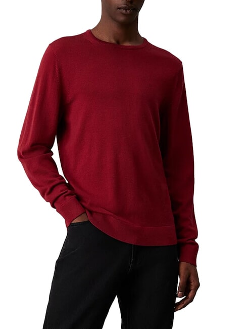 CALVIN KLEIN SUPERIOR WOOL Pullover aus Wolle mit Rundhalsausschnitt Syrah - Herrenpullover