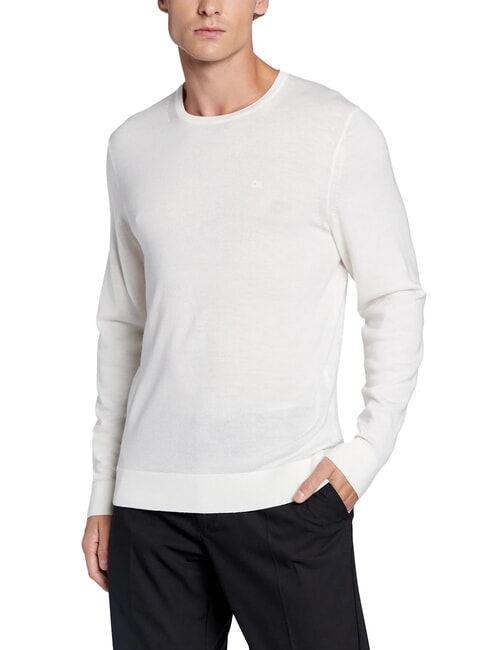 CALVIN KLEIN SUPERIOR WOOL Pullover aus Wolle mit Rundhalsausschnitt Reiher - Herrenpullover
