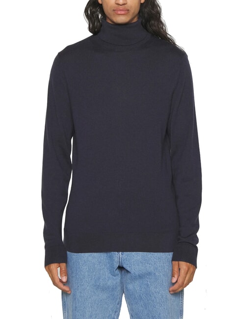 CALVIN KLEIN CK Slim-Fit-Rollkragenpullover aus Wolle Nachthimmel - Herrenpullover