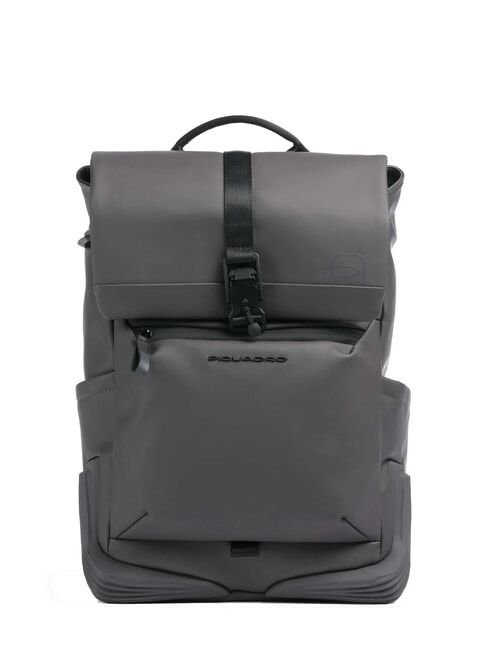 PIQUADRO CORNER SPECIALE GOMMATO Rolltop-Laptop-Rucksack GRAU - PC-Rucksäcke