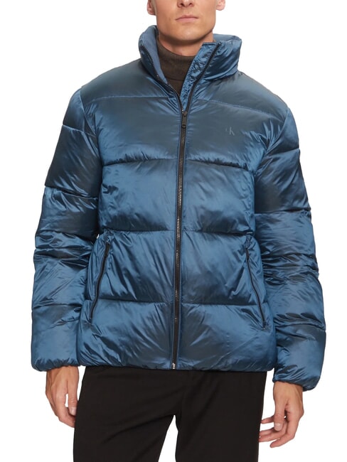 CALVIN KLEIN CK JEANS Glänzende Steppjacke Chinablau / CK Schwarz - Daunenjacken für Herren