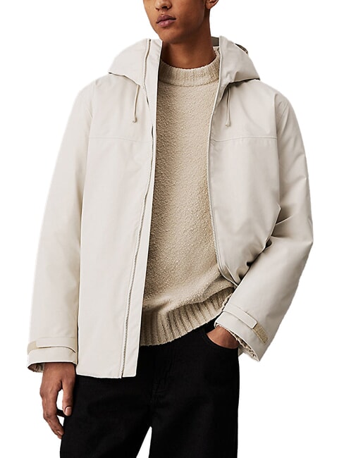 CALVIN KLEIN CK JEANS Kapuzenjacke aus technischem Gewebe Pelikan - Herrenjacken