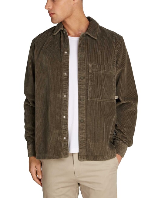 CALVIN KLEIN CK JEANS Relaxed Fit Cord-Langarmhemd Asphalt - Herrenhemden