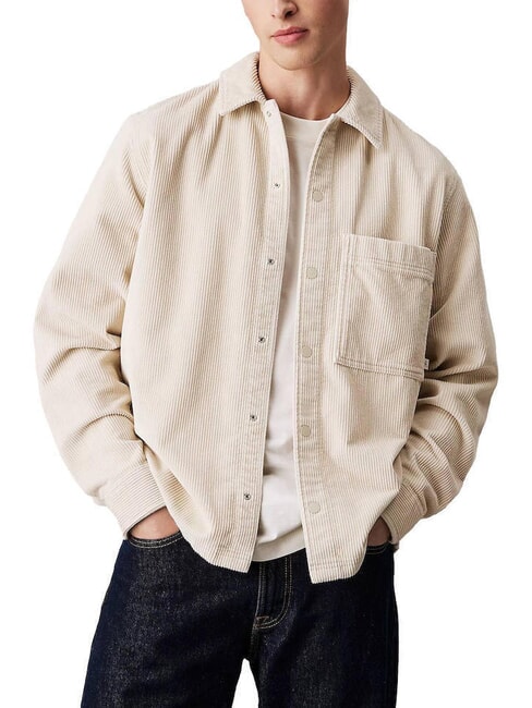 CALVIN KLEIN CK JEANS Relaxed Fit Cord-Langarmhemd Pelikan - Herrenhemden