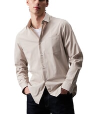 CALVIN KLEIN CK Gestreiftes Hemd aus Stretch-Popeline Londoner Nebel - Herrenhemden - 1