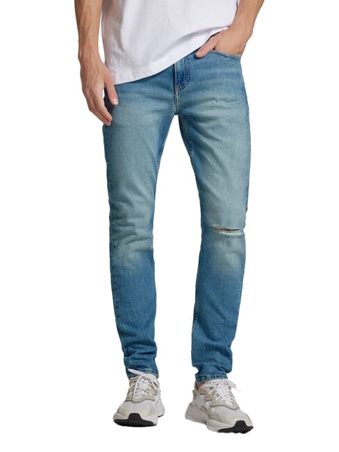 CALVIN KLEIN CK JEANS Slim Fit Jeans mit Rissen Denim - Herrenjeans