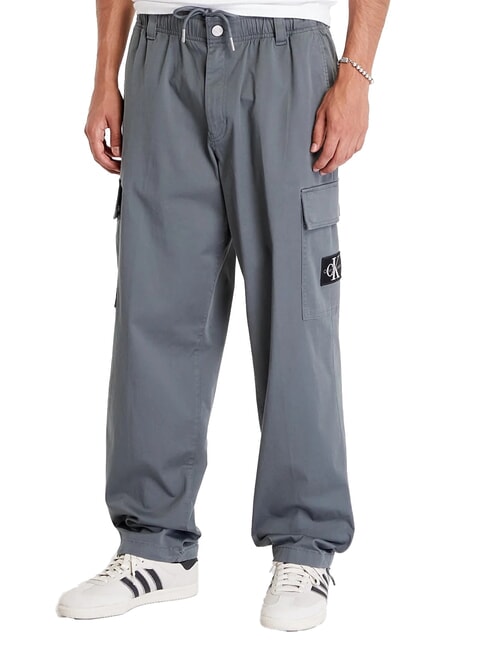 CALVIN KLEIN CK JEANS Regular Straight Cargohose endloses Grau - Herrenjeans