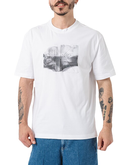 CALVIN KLEIN CK JEANS Kurzärmliges T-Shirt mit Euphoric-Prägung strahlendes Weiß - Herren-T-Shirts