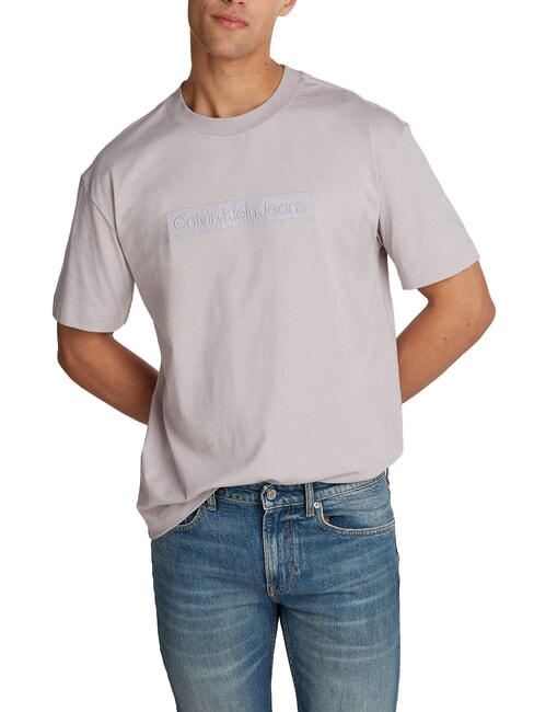 CALVIN KLEIN CK JEANS T-Shirt mit besticktem Box-Tee im Regular-Fit Möwengrau - Herren-T-Shirts