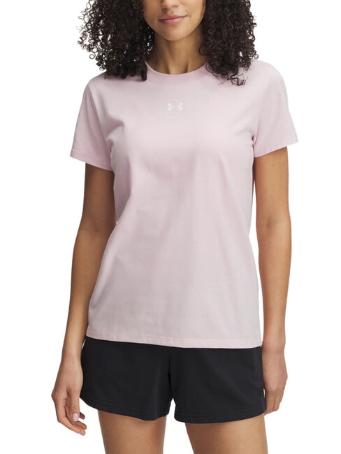 UNDER ARMOUR RIVAL CORE T-Shirt Prime Pink - T-Shirts und Tops für Damen