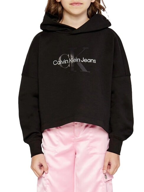 CALVIN KLEIN CK KIDS Kapuzenpullover mit Glitzer-Logo-Print ck schwarz - Sweatshirts Kinder