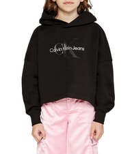 CALVIN KLEIN CK KIDS Kapuzenpullover mit Glitzer-Logo-Print - Sweatshirts Kinder