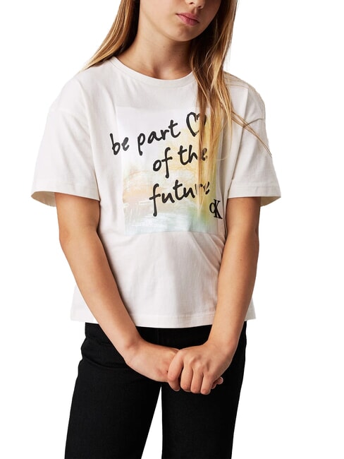 CALVIN KLEIN CK KIDS Kurzarm-T-Shirt mit Aufdruck Elfenbein - Kinder-T-Shirt