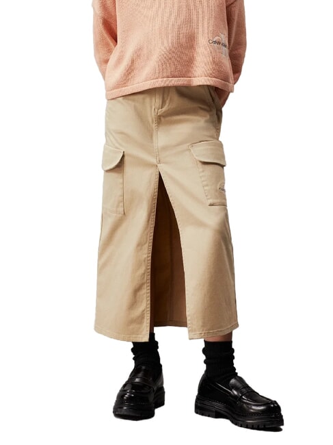 CALVIN KLEIN CK KIDS Cargorock mit Schlitz blasses Khaki - Röcke für kleine Mädchen
