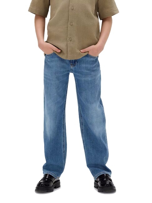 CALVIN KLEIN CK KIDS Wide Leg Jeans für Kinder gewaschener blauer Held - Kinderhosen