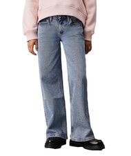 CALVIN KLEIN CK KIDS Relaxed Fit Jeans mit weitem Bein für Mädchen - Kinderhosen