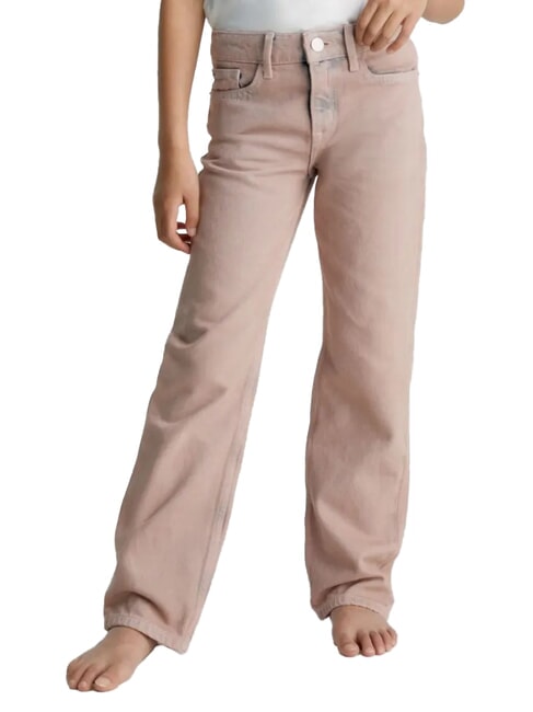 CALVIN KLEIN CK KIDS Verwaschene Jeans für Mädchen Überfärbung rosa - Kinderhosen