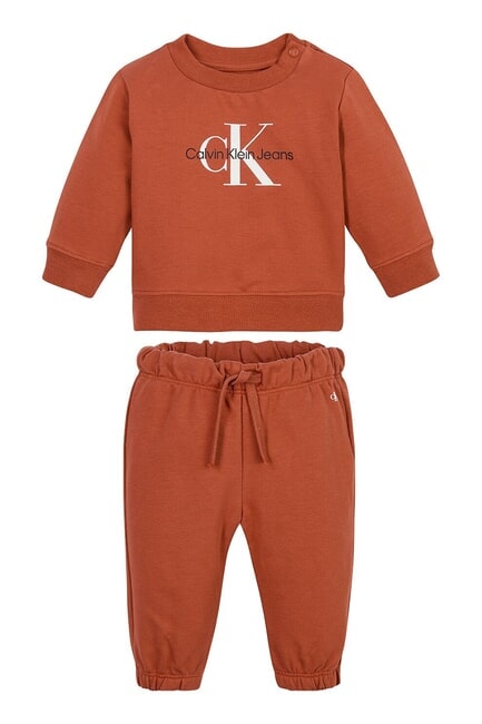 CALVIN KLEIN CK KIDS Baby-Sweatshirt und -Hose kastanienbraun - Strampler und Baby-Outfits