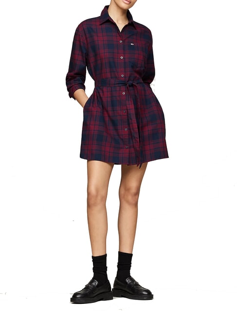 TOMMY HILFIGER TH JEANS  Tartan-Kleid Rouge Winter Check - Damenkleider
