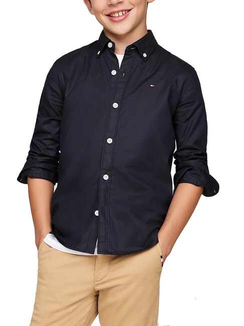 TOMMY HILFIGER TH KIDS Langärmliges Baumwollhemd Wüstenhimmel - Kinderhemden