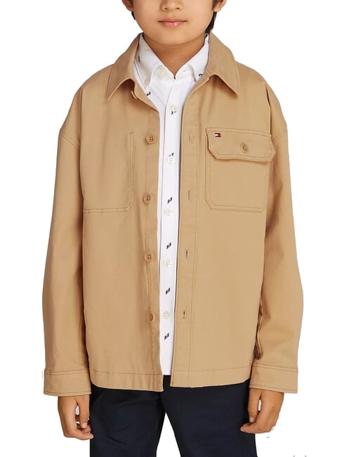 TOMMY HILFIGER TH KIDS Overshirt-Jacke klassisches Khaki - Kinderhemden