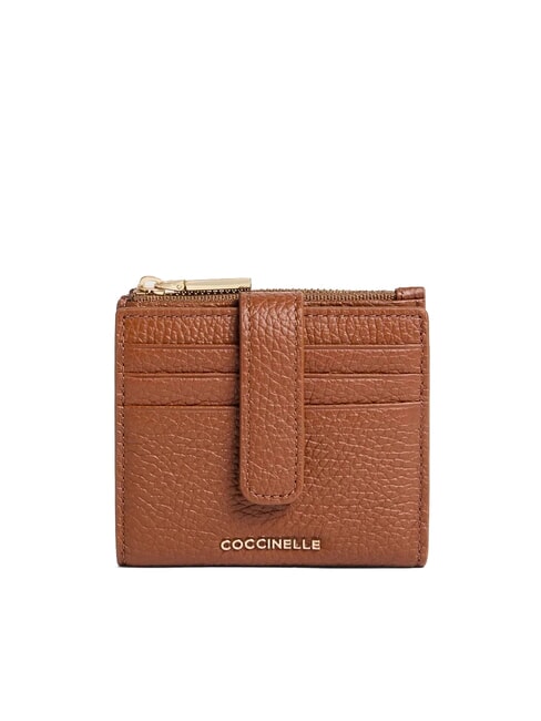 COCCINELLE METALLIC SOFT Mini-Geldbörse aus Leder Cognac - Brieftaschen Damen