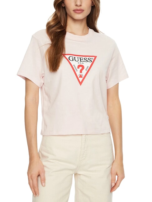 GUESS JEANS SS CN BOXY ICONIC  Baumwoll-T-Shirt königliches Erröten - T-Shirts und Tops für Damen