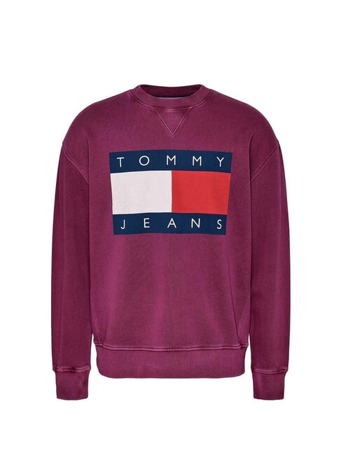 TOMMY HILFIGER TH JEANS Flag Baumwoll-Sweatshirt Taltraube - Sweatshirts Herren