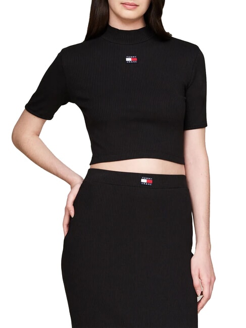 TOMMY HILFIGER TH JEANS Baumwolltop Schwarz - T-Shirts und Tops für Damen