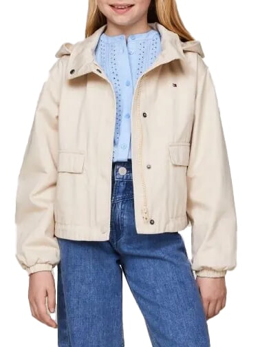 TOMMY HILFIGER TH KIDS Baumwolljacke klassisches Beige - Kinder Jacken