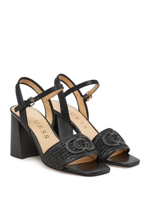 GUESS GANIKA Hohe Sandalen mit Bastband SCHWARZ - Damenschuhe