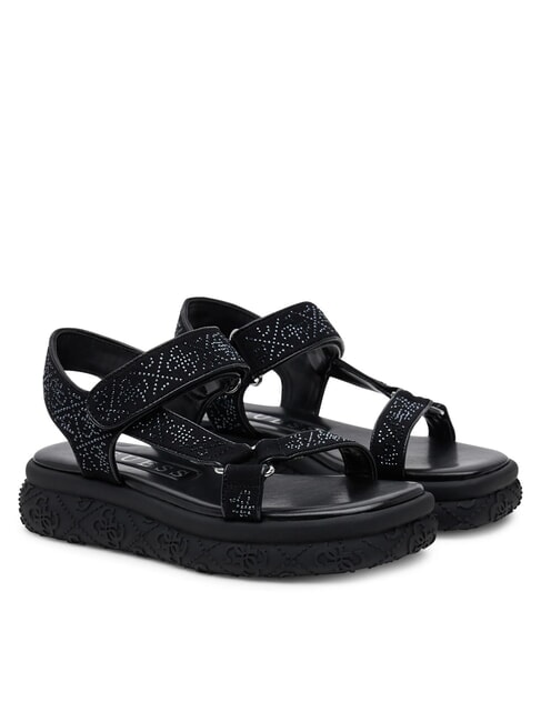 GUESS LODE Plateausandalen mit Strasssteinen SCHWARZ - Damenschuhe