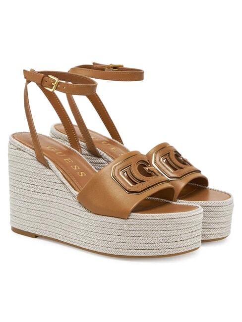 GUESS TANVEE Espadrillesandalen mit hohem Keilabsatz bräunen - Damenschuhe
