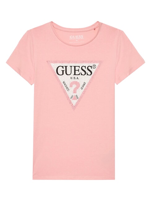 GUESS KIDS Kurzarm-T-Shirt mit Strasssteinen süßes Rosa - Kinder-T-Shirt