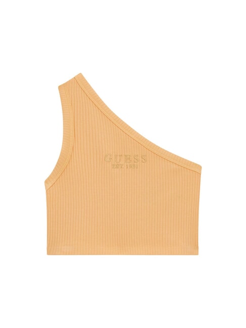 GUESS KIDS GARMENT Geripptes One-Shoulder-Top Mandarinensorbet - Kinder-T-Shirt