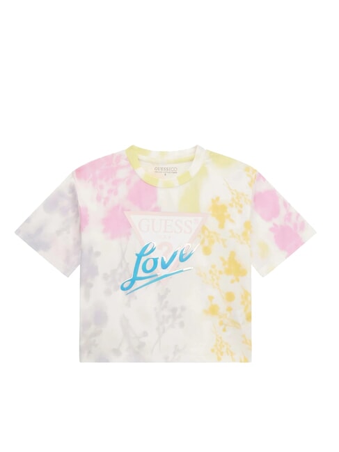 GUESS KIDS MIDI Bedrucktes Kurzarm-T-Shirt schattige Blume groß ao - Kinder-T-Shirt