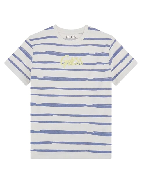 GUESS KIDS Gestreiftes Kurzarm-T-Shirt blau grau Fantasie - Kinder-T-Shirt
