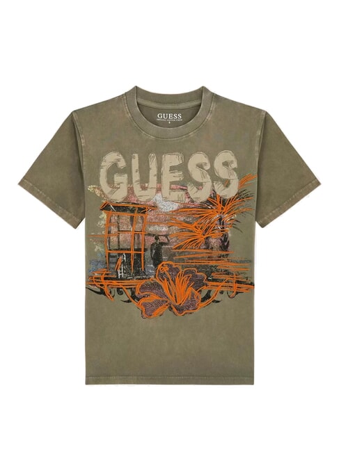 GUESS KIDS Kurzarm-T-Shirt moosgrün - Kinder-T-Shirt