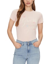 GUESS JEANS FLOWER Slim Fit Kurzarm-T-Shirt - T-Shirts und Tops für Damen