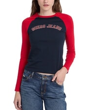 GUESS JEANS RAGLAN BLOCK Langarm-T-Shirt mit Aufdruck - T-Shirts und Tops für Damen