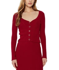 GUESS KATELYN Gerippter Cardigan mit Schmuckknöpfen Sirenenrot - Damenpullover - 1