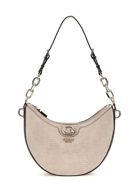 GUESS ORLINA Schultertasche mit Eidechsen-Print Taupe - Damentaschen