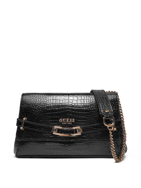 GUESS SILVYE Wandelbare Tasche mit Krokodil-Print SCHWARZ - Damentaschen