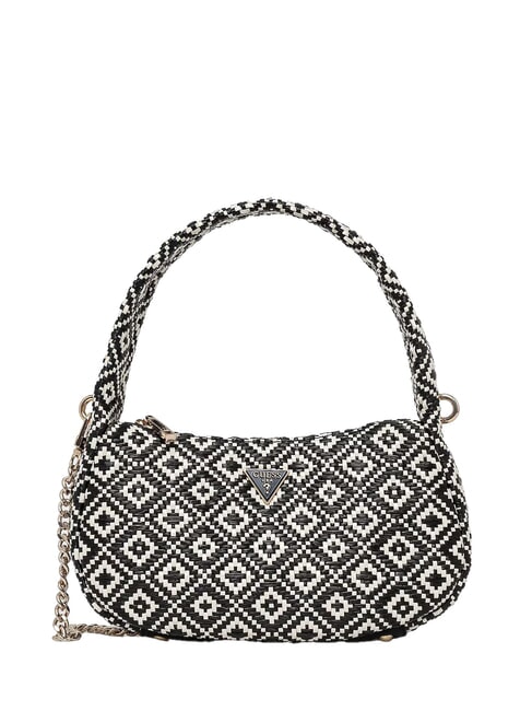 GUESS RIANEE Mini-Hobo-Tasche aus Webstoff SCHWARZ - Damentaschen