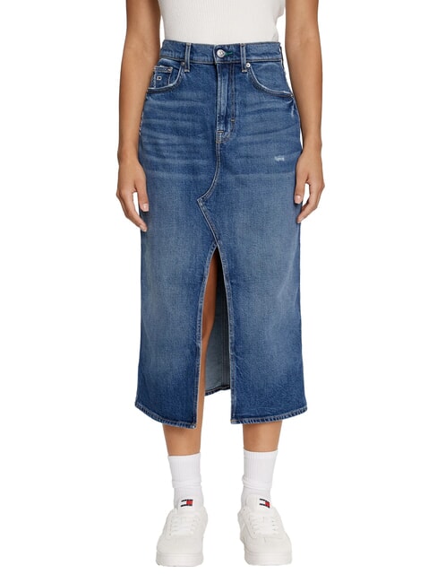 TOMMY HILFIGER TH JEANS Langer Jeansrock mittlerer Denim - Damenröcke