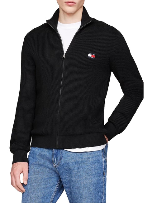 TOMMY HILFIGER TH JEANS  Pullover mit Reißverschluss Schwarz - Herrenpullover