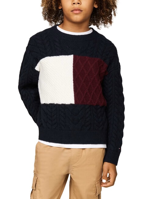 TOMMY HILFIGER TH KIDS Pullover mit Rundhalsausschnitt Wüstenhimmel - Kinderpullover